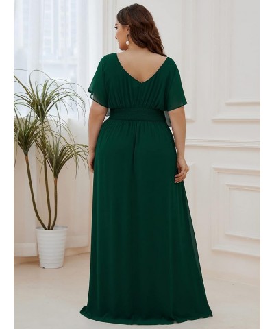 Alisa Pan Womens Plus Size Chiffon Long Formal Evening Party Dress 7851-AS Dark Green $35.99 Dresses