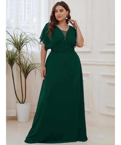 Alisa Pan Womens Plus Size Chiffon Long Formal Evening Party Dress 7851-AS Dark Green $35.99 Dresses