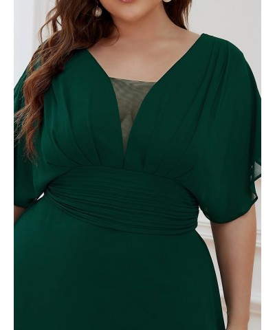 Alisa Pan Womens Plus Size Chiffon Long Formal Evening Party Dress 7851-AS Dark Green $35.99 Dresses