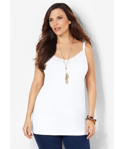 Women's Plus Size Suprema Cami with Lace Dark Sapphire $14.49 Tanks