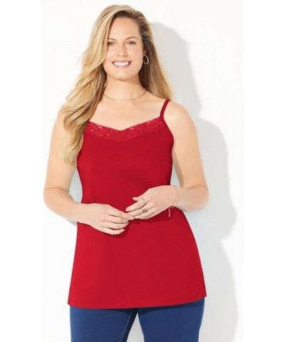 Women's Plus Size Suprema Cami with Lace Dark Sapphire $14.49 Tanks