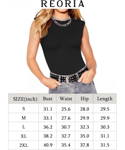 Women's Casual Sleeveless Crew Neck Pads Shoulder Bodysuit Tank Tops Brown $12.47 Lingerie