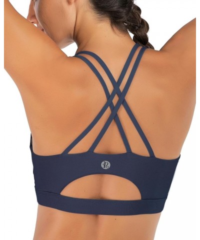 Sports Bras for Women,Padded Sports Bra Tank Top Sexy Crisscross Back High Impact Longline Workout Yoga Bra Navy Blue $11.20 ...