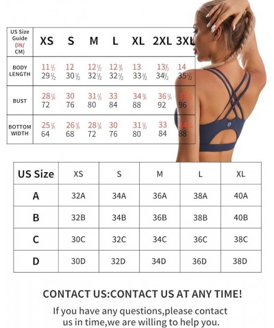 Sports Bras for Women,Padded Sports Bra Tank Top Sexy Crisscross Back High Impact Longline Workout Yoga Bra Navy Blue $11.20 ...