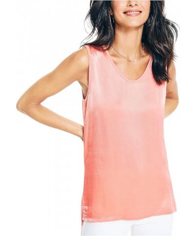 Women's Satin Tank Top Pale Coral $10.12 Tanks