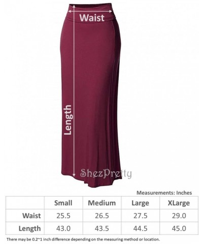 Women's Premium Fold Over High Waist Long Floor Length Maxi Skirt  (XLarge, ASH Charcoal) $14.80 Skirts