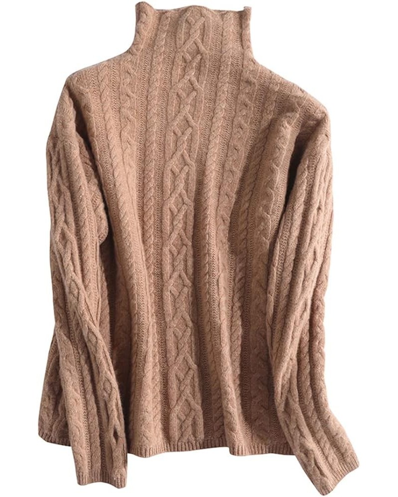 Women Cashmere Sweater Turtleneck Merino Wool Pullover Knitting Soft Winter Jumper Khaki $39.96 Sweaters