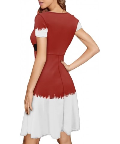 Midi Dress Women Evening Elegant Dress Short Sleeve Scoop Neck Summer Christmas Cos $12.60 Dresses