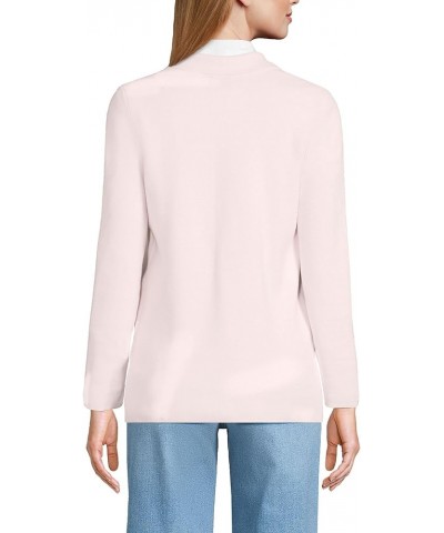 Women's Fine Gauge Cotton Button Front Blazer Sweater Pale Petal $42.86 Blazers