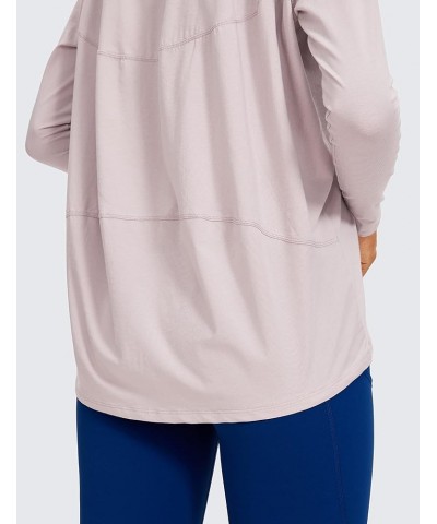 Long Sleeve Workout Shirts for Women Loose Fit-Pima Cotton Yoga Shirts Casual Fall Tops Shirts Smoky Blush $14.19 Activewear