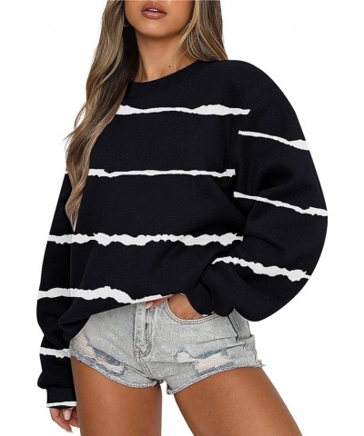 Women's Oversized Sweatshirt Crew Neck Long Sleeve Casual Slit Sloucthy Pullover Top 2023 Fall Clothes 02-black $8.69 Hoodies...