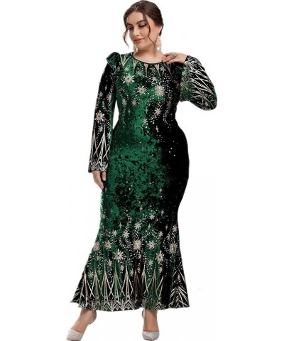 Plus Size Dress for Women Lace Floral Printed Luxury Chic Elegant Maxi Warp Dresses Emerald $26.00 Dresses