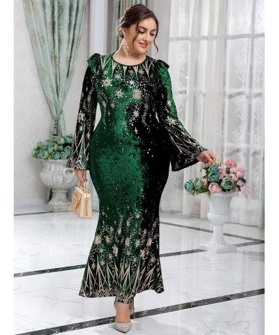 Plus Size Dress for Women Lace Floral Printed Luxury Chic Elegant Maxi Warp Dresses Emerald $26.00 Dresses