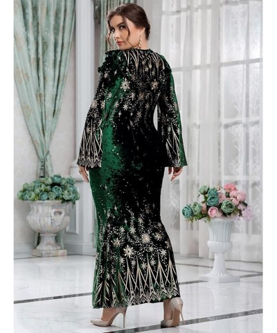 Plus Size Dress for Women Lace Floral Printed Luxury Chic Elegant Maxi Warp Dresses Emerald $26.00 Dresses