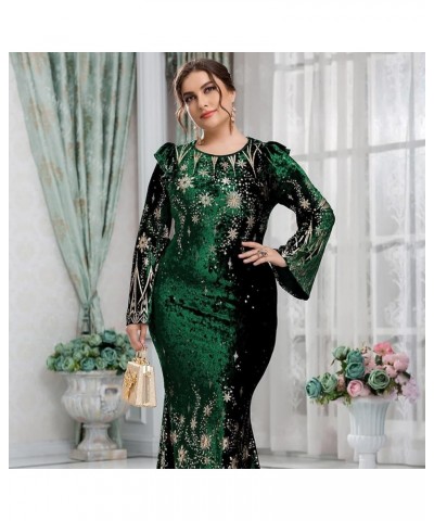 Plus Size Dress for Women Lace Floral Printed Luxury Chic Elegant Maxi Warp Dresses Emerald $26.00 Dresses