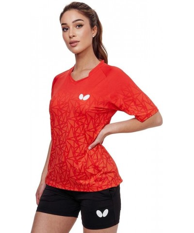 Women's Higo Lady Shirt, Standard, Athletic, Table Tennis Shirt - Anthracite or Red Medium Red $32.50 T-Shirts