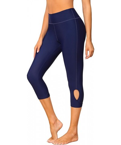 Swim Pants for Women High Waisted Swimming Leggings Stretch Swim Capris Sporty Long Swim Board Shorts Navy Cutout $14.21 Swim...