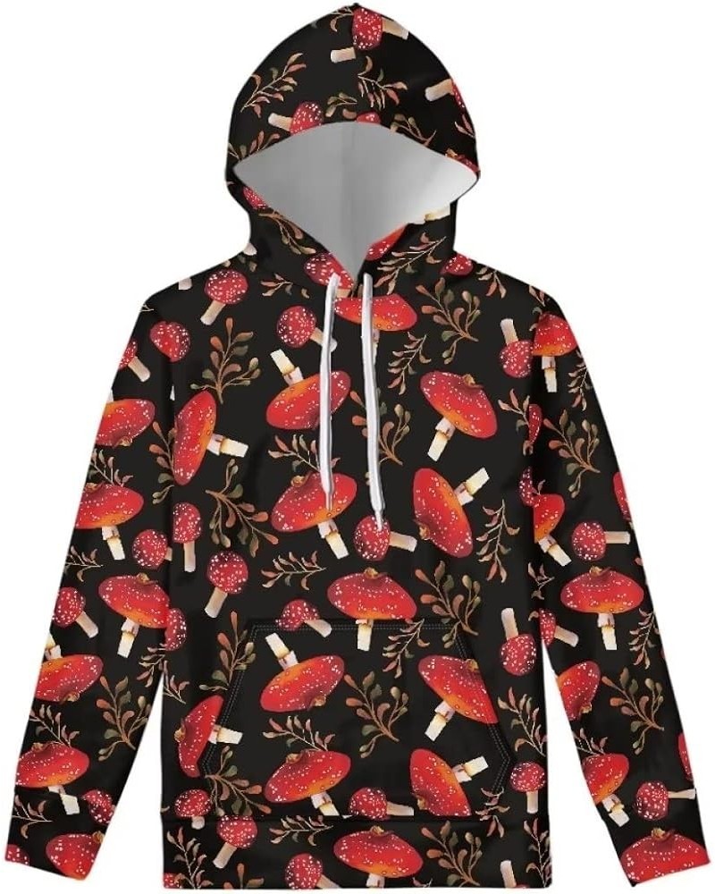 Women's Novelty Animal Print Hoodies Drawstring Casual Pullover Tops with Pockets Red Mushroom $11.75 Hoodies & Sweatshirts