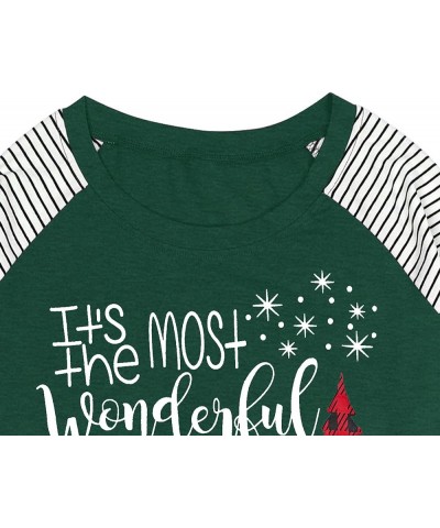 Plus Size Merry Christmas Shirts Women Xmas Buffalo Plaid Tree Shirt Long Oversized Graphic Tees Xmas Tops Green $14.15 Tops