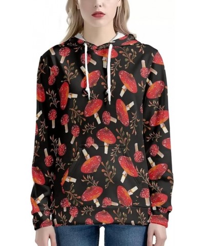 Women's Novelty Animal Print Hoodies Drawstring Casual Pullover Tops with Pockets Red Mushroom $11.75 Hoodies & Sweatshirts