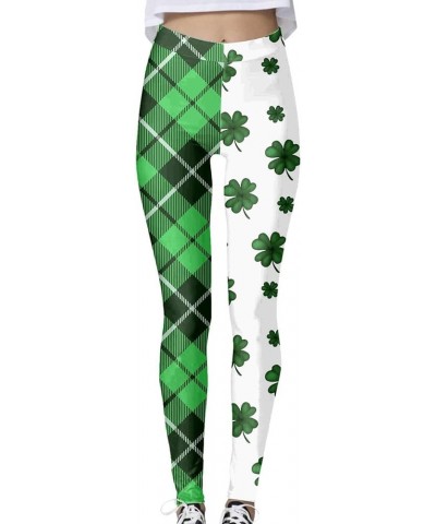 St.Patricks Day High Waist Tummy Control Leggings Irish Shamrock Graphic Festival Costumes Womens Yoga Pants X-green $7.55 Le...