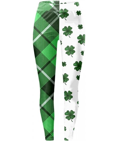 St.Patricks Day High Waist Tummy Control Leggings Irish Shamrock Graphic Festival Costumes Womens Yoga Pants X-green $7.55 Le...