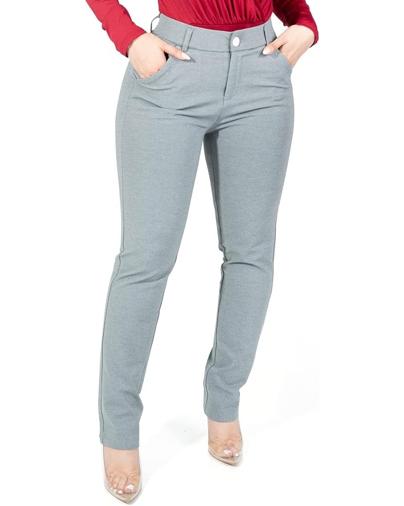 Womens Dress Pants - Stretchy, Casual Pants with Pockets Light Grey (With Zipper) $20.21 Pants