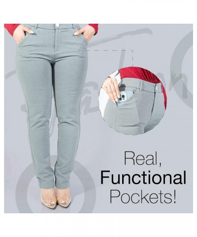 Womens Dress Pants - Stretchy, Casual Pants with Pockets Light Grey (With Zipper) $20.21 Pants