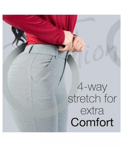 Womens Dress Pants - Stretchy, Casual Pants with Pockets Light Grey (With Zipper) $20.21 Pants