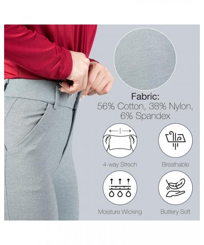 Womens Dress Pants - Stretchy, Casual Pants with Pockets Light Grey (With Zipper) $20.21 Pants