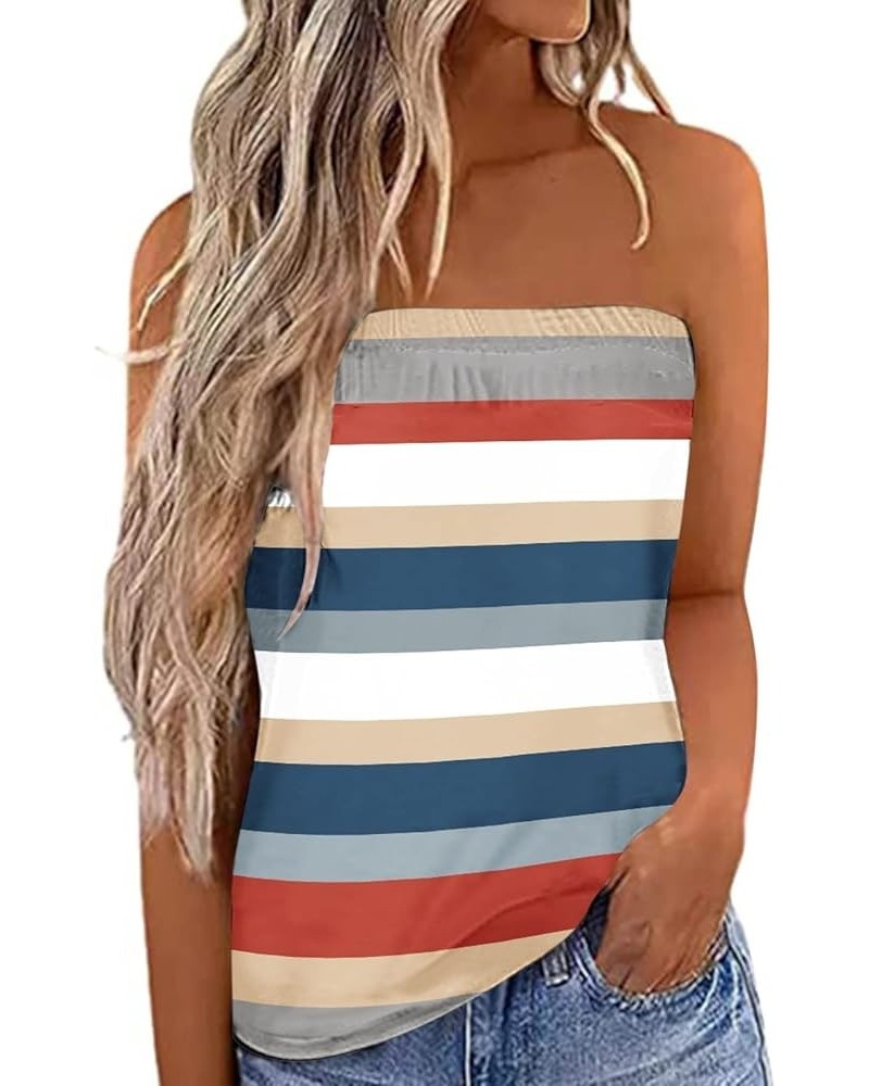 Summer Tops for Women 2023 Trendy Graident Print Pleated High Waist Tank Shirt Sleeveless Casual Daily Bustier Tees 36blue $1...