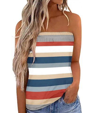 Summer Tops for Women 2023 Trendy Graident Print Pleated High Waist Tank Shirt Sleeveless Casual Daily Bustier Tees 36blue $1...