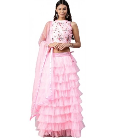 Indian designer lehanga choli sets for women ready to wear party wear Wedding Dress readymade Pink-1 $46.74 Suits