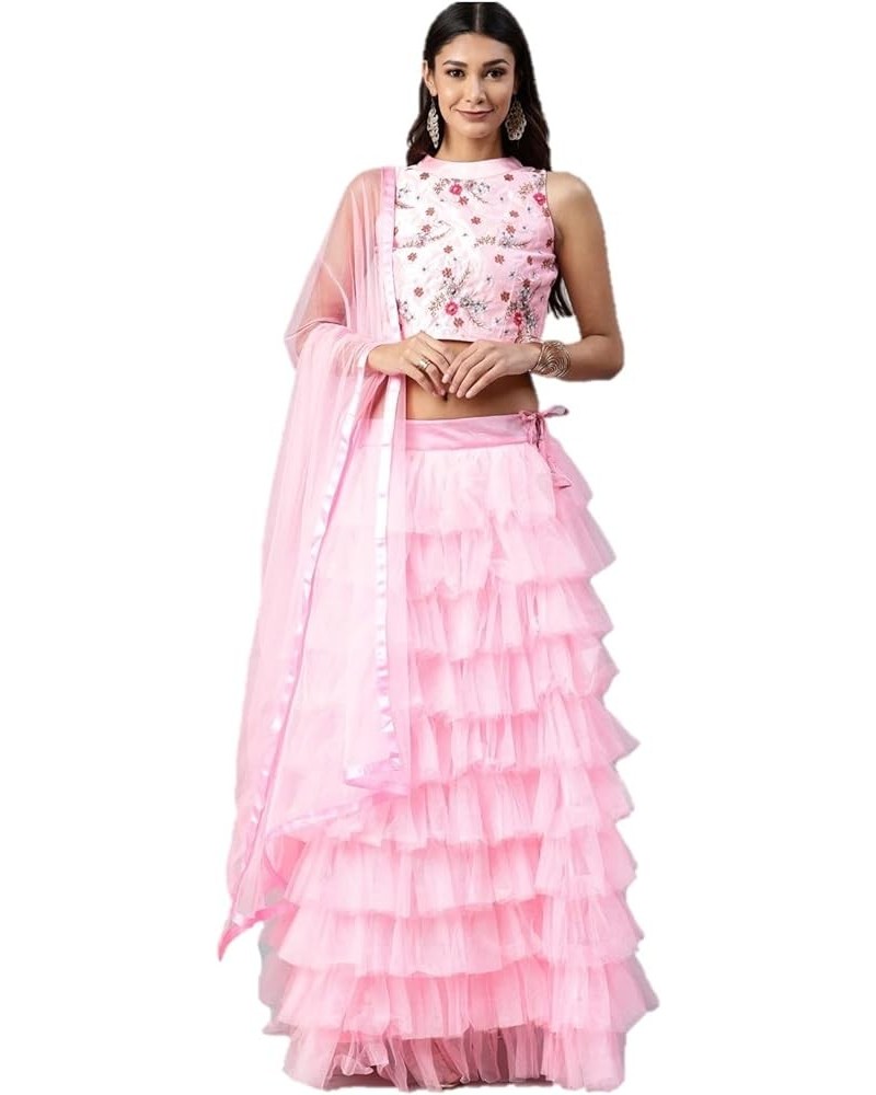 Indian designer lehanga choli sets for women ready to wear party wear Wedding Dress readymade Pink-1 $46.74 Suits