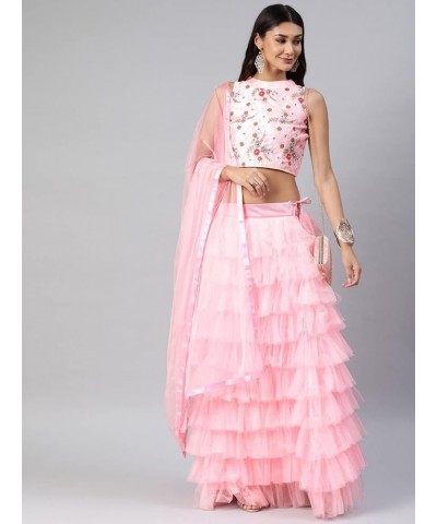 Indian designer lehanga choli sets for women ready to wear party wear Wedding Dress readymade Pink-1 $46.74 Suits