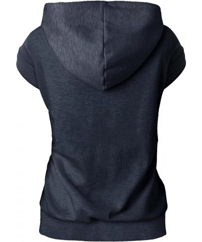 Women's Lightweight Hooded Vest Sleeveless 1/4 Zip Pullover Casual Hoodie Sweatshirt with Pockets Gwh201-navy Melange $17.39 ...