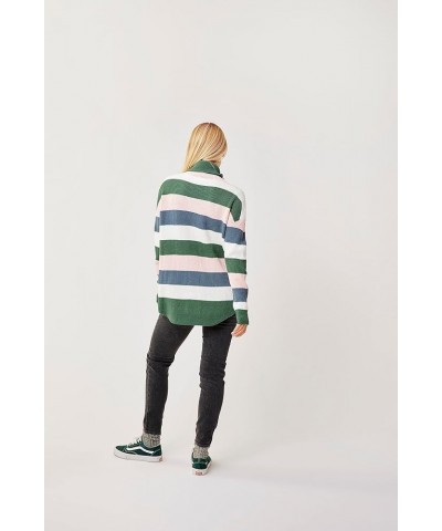 Women's Rockvale Sweater Cilantro Rugby Stripe $26.01 Sweaters