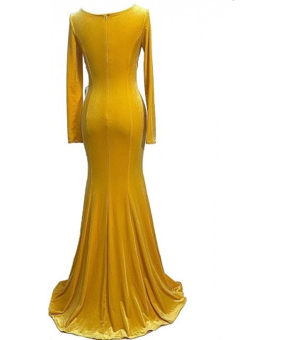 Women's Velvet Mermaid Prom Dress Long Evening Party Dresses PD012 Clover $33.56 Others