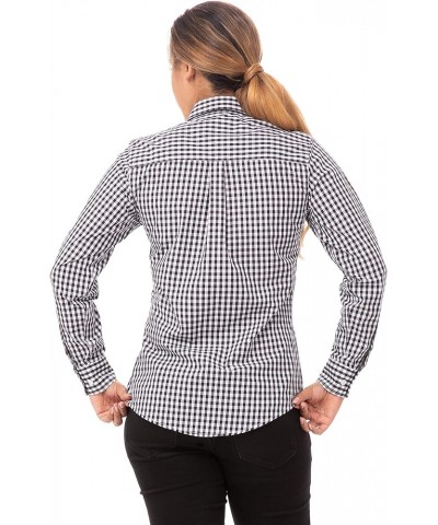 Women's Gingham Dress Shirt Black & White Check $26.83 Blouses