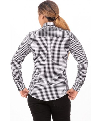 Women's Gingham Dress Shirt Black & White Check $26.83 Blouses