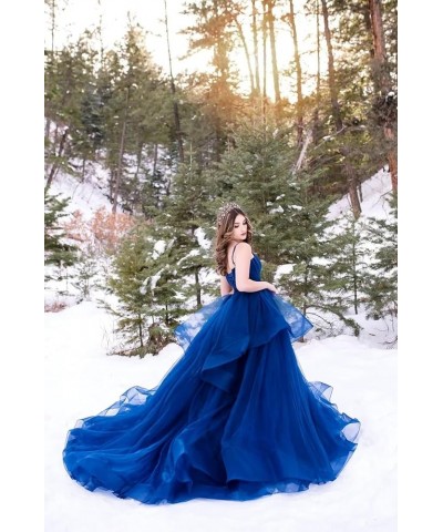 Layered Tulle Prom Dresses 2024 Long Ball Gowns Puffy Sweetheart Princess Dresses Formal Wedding Evening Gowns Navy Blue $35....