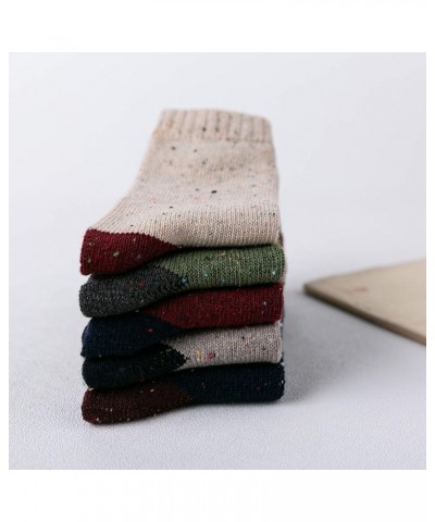 Womens Hiking Socks Winter Warm Athletic Ankle Socks Outdoor Wool Socks Thick Cashmere Socks B (5/Multicolor) $9.00 Activewear