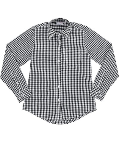 Women's Gingham Dress Shirt Black & White Check $26.83 Blouses