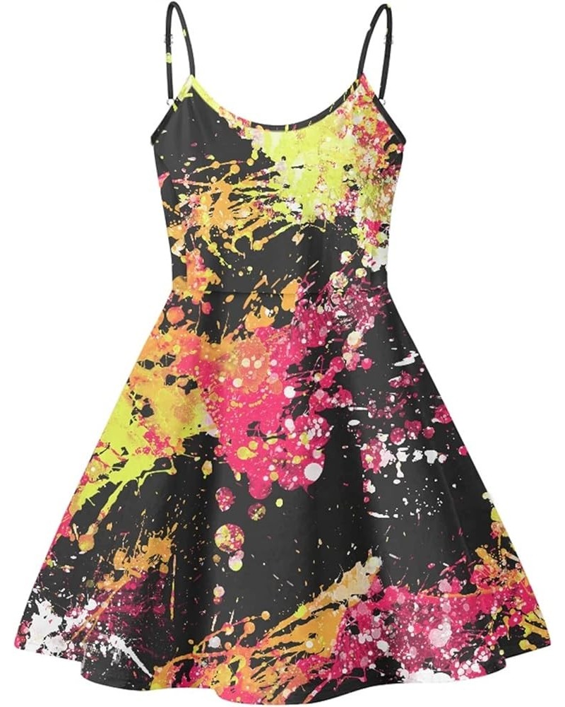 Women's Dresses Short Sleeve Flared Swing Cocktail Dress Yellow Pink $9.25 Dresses