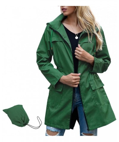 Rain Jackets for Women Waterproof Lightweight Windbreaker Rain Coats with Hood Active Packable Raincoat Green $20.99 Coats