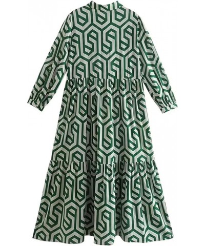 Women Floral Tiered Midi Long Dress Bohemian Puff Half Sleeve V Neck Ruffle Maxi Dress Loose Flowy Beach Sundress Ba Green $1...