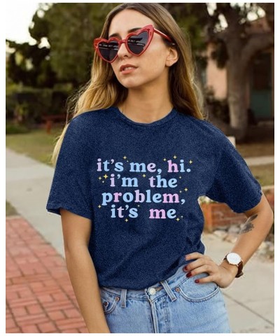 Women Country Music Concert Shirt Funny Graphic Tees Summer Tops Vintage Short Sleeve Tee Blue $7.27 T-Shirts