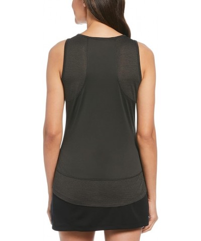 Women's Solid Golf Tank Top with Mesh Panel Caviar Heather $10.69 Activewear