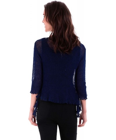 Womens Sheer Shrug Dressy Cardigan, Lightweight Mesh Tie 3/4 Sleeve Summer Sweater $15.00 Sweaters