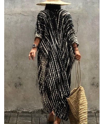 Women's Beach Cover Ups Open Front Tie Dye Maxi Cardigan Kimono Swimsuit with Belts A 1 $20.09 Swimsuits